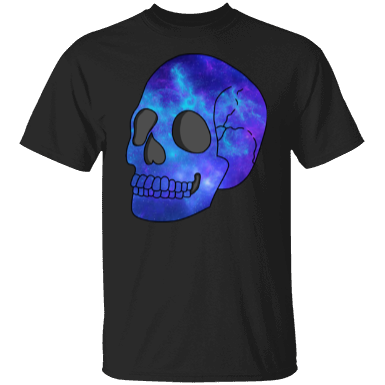 blue and purple skull