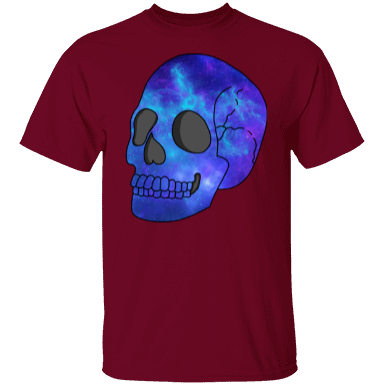 blue and purple skull